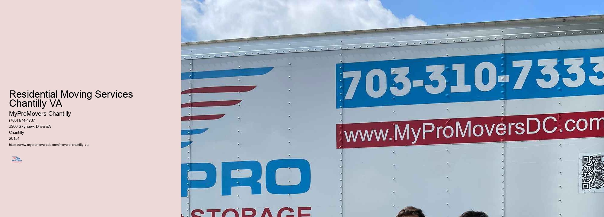 Residential Moving Services Chantilly VA
